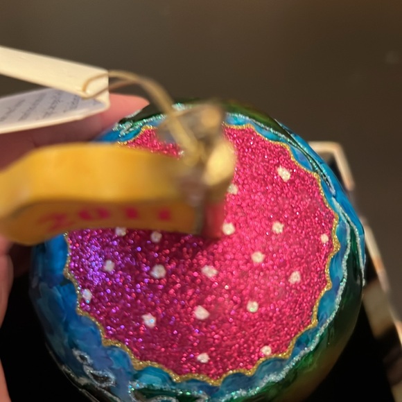 Mackenzie Childs Courtly Check Globe Ornament Retired 2011 - Picture 8 of 9